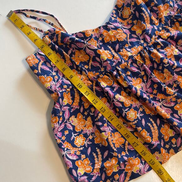 J. Crew Flowy Cotton Poplin Camisole Women's Large Painted Block Print Flowy Top - Picture 9 of 10